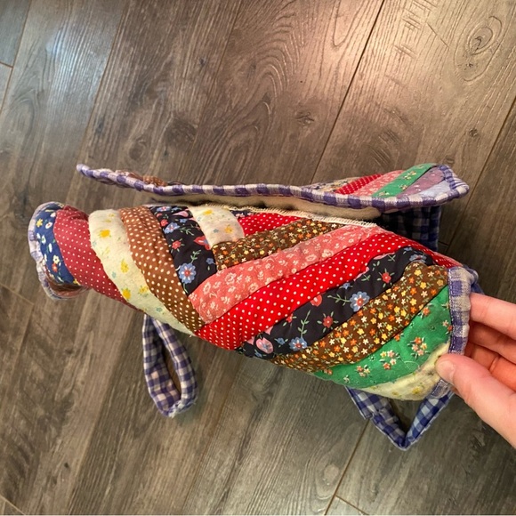 Vintage Quilted bag handmade patchwork - Picture 6 of 16